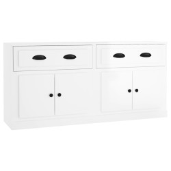 vidaXL Sideboards 2 Stk. Hochglanz-Weiß Holzwerkstoff
