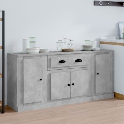 vidaXL Sideboards 3 Stk. Betongrau Holzwerkstoff