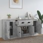 vidaXL Sideboards 3 Stk. Betongrau Holzwerkstoff vidaXL Sideboards 3 Stk. Betongrau Holzwerkstoff