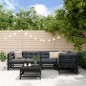 vidaXL 6-tlg. Garten-Lounge-Set mit Kissen Schwarz Massivholz vidaXL 6-tlg. Garten-Lounge-Set mit Kissen Schwarz Massivholz