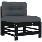 vidaXL 6-tlg. Garten-Lounge-Set mit Kissen Schwarz Massivholz vidaXL 6-tlg. Garten-Lounge-Set mit Kissen Schwarz Massivholz