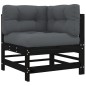 vidaXL 6-tlg. Garten-Lounge-Set mit Kissen Schwarz Massivholz vidaXL 6-tlg. Garten-Lounge-Set mit Kissen Schwarz Massivholz