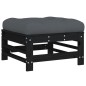 vidaXL 6-tlg. Garten-Lounge-Set mit Kissen Schwarz Massivholz vidaXL 6-tlg. Garten-Lounge-Set mit Kissen Schwarz Massivholz