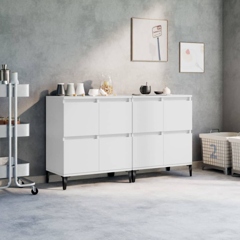 vidaXL Sideboards 2 Stk. Weiß 60x35x70 cm Holzwerkstoff vidaXL Sideboards 2 Stk. Weiß 60x35x70 cm Holzwerkstoff
