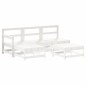 vidaXL 5-tlg. Garten-Lounge-Set mit Kissen Weiß Massivholz vidaXL 5-tlg. Garten-Lounge-Set mit Kissen Weiß Massivholz
