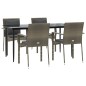 vidaXL 5-tlg. Garten-Essgruppe mit Kissen Schwarz und Grau Poly Rattan vidaXL 5-tlg. Garten-Essgruppe mit Kissen Schwarz und Grau Poly Rattan