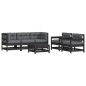 vidaXL 6-tlg. Garten-Lounge-Set mit Kissen Schwarz Massivholz vidaXL 6-tlg. Garten-Lounge-Set mit Kissen Schwarz Massivholz