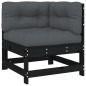 vidaXL 6-tlg. Garten-Lounge-Set mit Kissen Schwarz Massivholz vidaXL 6-tlg. Garten-Lounge-Set mit Kissen Schwarz Massivholz
