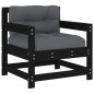 vidaXL 6-tlg. Garten-Lounge-Set mit Kissen Schwarz Massivholz vidaXL 6-tlg. Garten-Lounge-Set mit Kissen Schwarz Massivholz