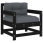 vidaXL 6-tlg. Garten-Lounge-Set mit Kissen Schwarz Massivholz vidaXL 6-tlg. Garten-Lounge-Set mit Kissen Schwarz Massivholz