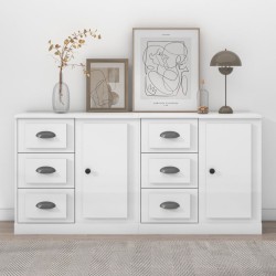 vidaXL Sideboards 2 Stk. Hochglanz-Weiß Holzwerkstoff