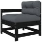 vidaXL 5-tlg. Garten-Lounge-Set mit Kissen Schwarz Massivholz vidaXL 5-tlg. Garten-Lounge-Set mit Kissen Schwarz Massivholz