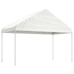 vidaXL Pavillon mit Dach Weiß 11,15x4,08x3,22 m Polyethylen