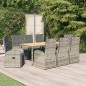 vidaXL 9-tlg. Garten-Essgruppe mit Kissen Grau Poly Rattan vidaXL 9-tlg. Garten-Essgruppe mit Kissen Grau Poly Rattan