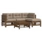 vidaXL 5-tlg. Garten-Lounge-Set mit Kissen Honigbraun Massivholz vidaXL 5-tlg. Garten-Lounge-Set mit Kissen Honigbraun Massivholz