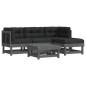 vidaXL 5-tlg. Garten-Lounge-Set mit Kissen Grau Massivholz vidaXL 5-tlg. Garten-Lounge-Set mit Kissen Grau Massivholz