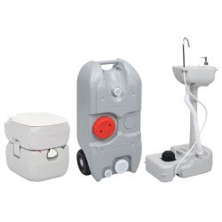 vidaXL Tragbare Campingtoilette mit Waschbecken und Wasserbehälter