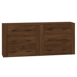 vidaXL Sideboards 2 Stk. Braun Eichen-Optik Holzwerkstoff