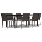 vidaXL 7-tlg. Garten-Essgruppe mit Kissen Poly Rattan und Stahl vidaXL 7-tlg. Garten-Essgruppe mit Kissen Poly Rattan und Stahl