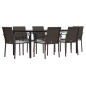 vidaXL 7-tlg. Garten-Essgruppe mit Kissen Poly Rattan und Stahl vidaXL 7-tlg. Garten-Essgruppe mit Kissen Poly Rattan und Stahl