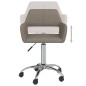 Esszimmerstühle 2 Stk. Drehbar Taupe Stoff Esszimmerstühle 2 Stk. Drehbar Taupe Stoff
