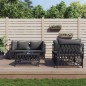 vidaXL 5-tlg. Garten-Lounge-Set mit Kissen Anthrazit Stahl vidaXL 5-tlg. Garten-Lounge-Set mit Kissen Anthrazit Stahl