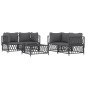 vidaXL 5-tlg. Garten-Lounge-Set mit Kissen Anthrazit Stahl vidaXL 5-tlg. Garten-Lounge-Set mit Kissen Anthrazit Stahl