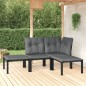 vidaXL 4-tlg. Garten-Lounge-Set Schwarz und Grau Poly Rattan vidaXL 4-tlg. Garten-Lounge-Set Schwarz und Grau Poly Rattan