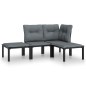 vidaXL 4-tlg. Garten-Lounge-Set Schwarz und Grau Poly Rattan vidaXL 4-tlg. Garten-Lounge-Set Schwarz und Grau Poly Rattan