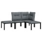 vidaXL 4-tlg. Garten-Lounge-Set Schwarz und Grau Poly Rattan vidaXL 4-tlg. Garten-Lounge-Set Schwarz und Grau Poly Rattan