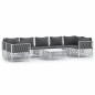 vidaXL 8-tlg. Garten-Lounge-Set mit Kissen Weiß Stahl vidaXL 8-tlg. Garten-Lounge-Set mit Kissen Weiß Stahl