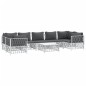 vidaXL 8-tlg. Garten-Lounge-Set mit Kissen Weiß Stahl vidaXL 8-tlg. Garten-Lounge-Set mit Kissen Weiß Stahl