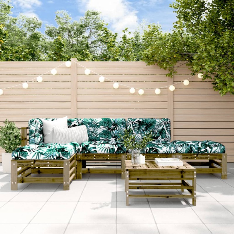 vidaXL 6-tlg. Garten-Lounge-Set mit Kissen Imprägniertes Kiefernholz vidaXL 6-tlg. Garten-Lounge-Set mit Kissen Imprägniertes Kiefernholz