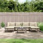vidaXL 7-tlg. Garten-Lounge-Set mit Kissen Anthrazit Poly Rattan vidaXL 7-tlg. Garten-Lounge-Set mit Kissen Anthrazit Poly Rattan