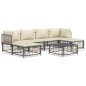 vidaXL 7-tlg. Garten-Lounge-Set mit Kissen Anthrazit Poly Rattan vidaXL 7-tlg. Garten-Lounge-Set mit Kissen Anthrazit Poly Rattan