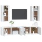vidaXL 4-tlg. TV-Schrank-Set Weiß Holzwerkstoff vidaXL 4-tlg. TV-Schrank-Set Weiß Holzwerkstoff
