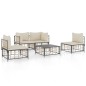 vidaXL 5-tlg. Garten-Lounge-Set mit Kissen Anthrazit Poly Rattan vidaXL 5-tlg. Garten-Lounge-Set mit Kissen Anthrazit Poly Rattan