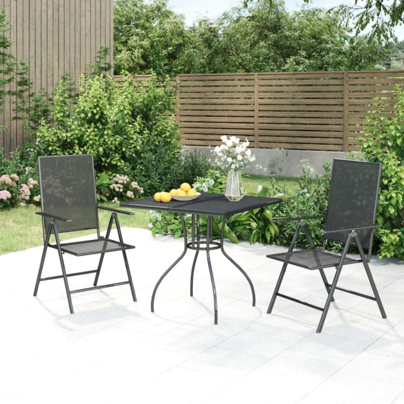 vidaXL 3-tlg. Garten-Essgruppe Anthrazit Stahl vidaXL 3-tlg. Garten-Essgruppe Anthrazit Stahl