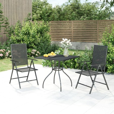 vidaXL 3-tlg. Garten-Essgruppe Anthrazit Stahl