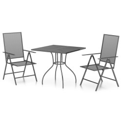 vidaXL 3-tlg. Garten-Essgruppe Anthrazit Stahl