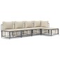 vidaXL 5-tlg. Garten-Lounge-Set mit Kissen Anthrazit Poly Rattan vidaXL 5-tlg. Garten-Lounge-Set mit Kissen Anthrazit Poly Rattan