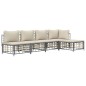 vidaXL 5-tlg. Garten-Lounge-Set mit Kissen Anthrazit Poly Rattan vidaXL 5-tlg. Garten-Lounge-Set mit Kissen Anthrazit Poly Rattan