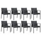 vidaXL 9-tlg. Garten-Essgruppe mit Kissen Poly Rattan und Stahl vidaXL 9-tlg. Garten-Essgruppe mit Kissen Poly Rattan und Stahl