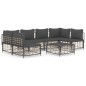 vidaXL 7-tlg. Garten-Lounge-Set mit Kissen Anthrazit Poly Rattan vidaXL 7-tlg. Garten-Lounge-Set mit Kissen Anthrazit Poly Rattan