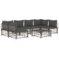 vidaXL 7-tlg. Garten-Lounge-Set mit Kissen Anthrazit Poly Rattan vidaXL 7-tlg. Garten-Lounge-Set mit Kissen Anthrazit Poly Rattan