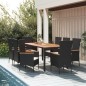 vidaXL 9-tlg. Garten-Essgruppe mit Kissen Schwarz Poly Rattan vidaXL 9-tlg. Garten-Essgruppe mit Kissen Schwarz Poly Rattan