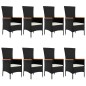 vidaXL 9-tlg. Garten-Essgruppe mit Kissen Schwarz Poly Rattan vidaXL 9-tlg. Garten-Essgruppe mit Kissen Schwarz Poly Rattan