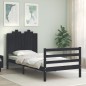 vidaXL Massivholzbett mit Kopfteil Schwarz 90x200 cm vidaXL Massivholzbett mit Kopfteil Schwarz 90x200 cm