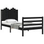 vidaXL Massivholzbett mit Kopfteil Schwarz 90x200 cm vidaXL Massivholzbett mit Kopfteil Schwarz 90x200 cm