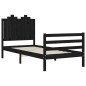 vidaXL Massivholzbett mit Kopfteil Schwarz 90x200 cm vidaXL Massivholzbett mit Kopfteil Schwarz 90x200 cm